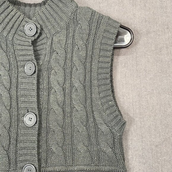Bongo Womens Sleeveless Gray Cable Knit Sweater Vest Size Medium - Picture 7 of 9